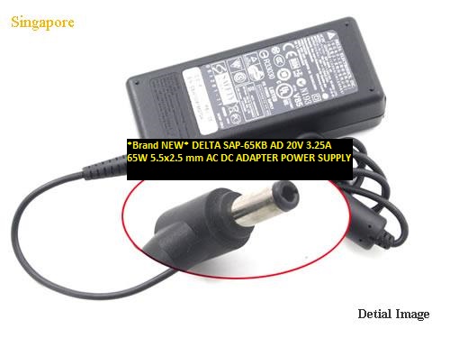 *Brand NEW* 65W DELTA 20V 3.25A SAP-65KB AD 5.5x2.5 mm AC DC ADAPTER POWER SUPPLY